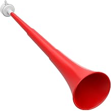 Collapsible Stadium Horn 24 inch Vuvuzelas Soccer Horn Blow Horn Trumpet Noise Maker Loud Sound for All Kinds of Sporting Events, Birthday Parties, Football Games, Celebrations Red