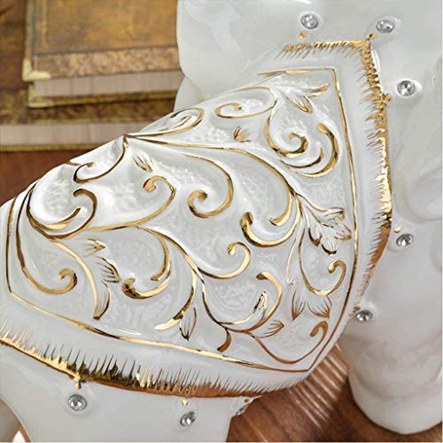 Estatua de elefante de la suerte, adornos de Feng Shui, escultura de cerámica para riqueza y prosperidad, regalo decorativo para decoración del hogar o tienda