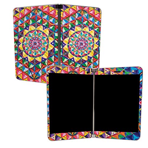 Image of MightySkins Carbon Fiber Skin for Microsoft Surface Duo - Rainbow Kaleidoscope | Protective, Durable Textured Carbon Fiber Finish | Easy to Apply | Made in The USA