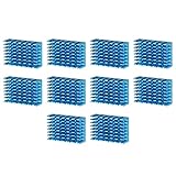 DMiotech 10 Pack 30mm x 20mm x 10mm Aluminum Alloy Radiator Electronic Cooler Radiator Slotted Section Blue for MOS and IC Chip