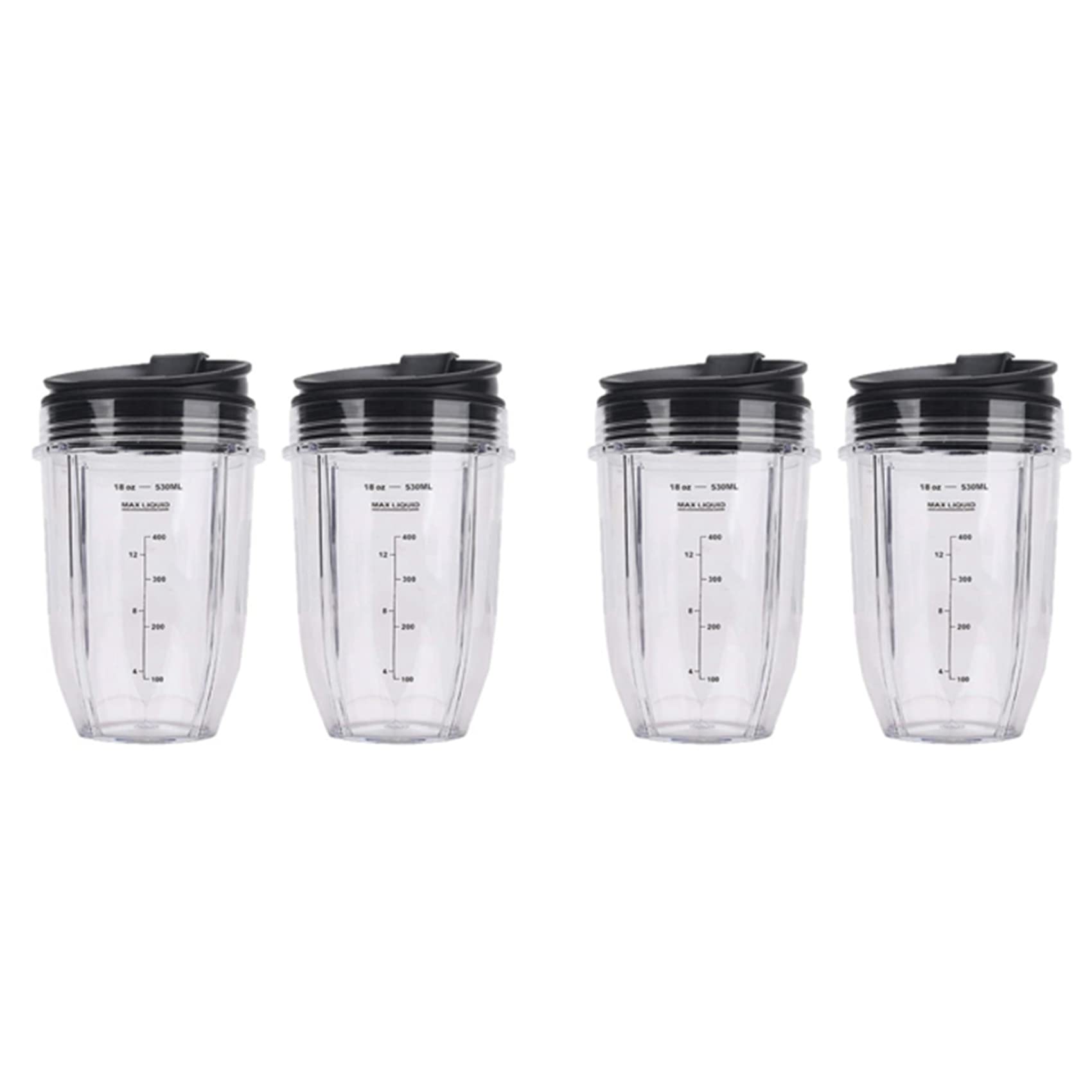 TsoLay 4 Pcs 18Oz Replacement Ninja Blender Cups with Lid for Ninja Auto IQ BL480 BL642 BL450 BL682 BL480, BL490, BL640 BL680