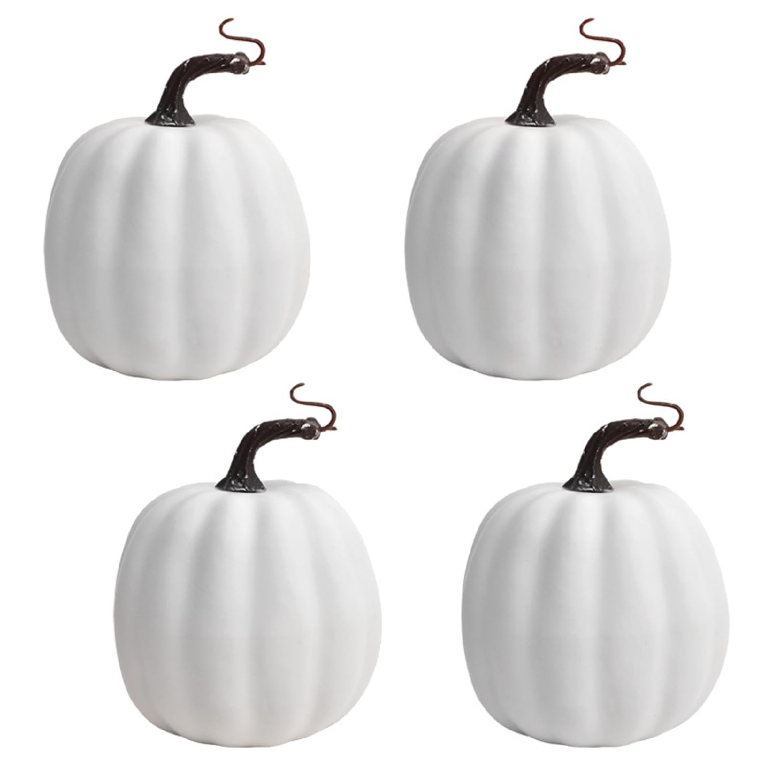 WESAPPINC Artificial Pumpkins,14PCS White Fake Pumpkins Assorted Pumpkins Large Faux Harvest Pumpkins for Autumn Thanksgiving Halloween Seasonal Holiday Decor Decoration (4pcs White Pumpkins)