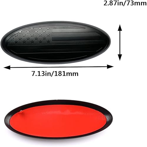 Miniatura 3 de Emblema superpuesto de 7 pulgadas, insignia de la bandera estadounidense para la puerta trasera de la parrilla delantera, material ABS, emblema de