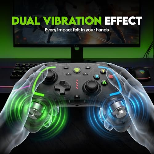Image of SpinBot Astro GX2 Wireless PC Controller with RGB Lighting | 1000Hz Polling Rate | Hall Effect Joysticks | Turbo Mode | 2.4GHz Low-Latency Gamepad for Windows
