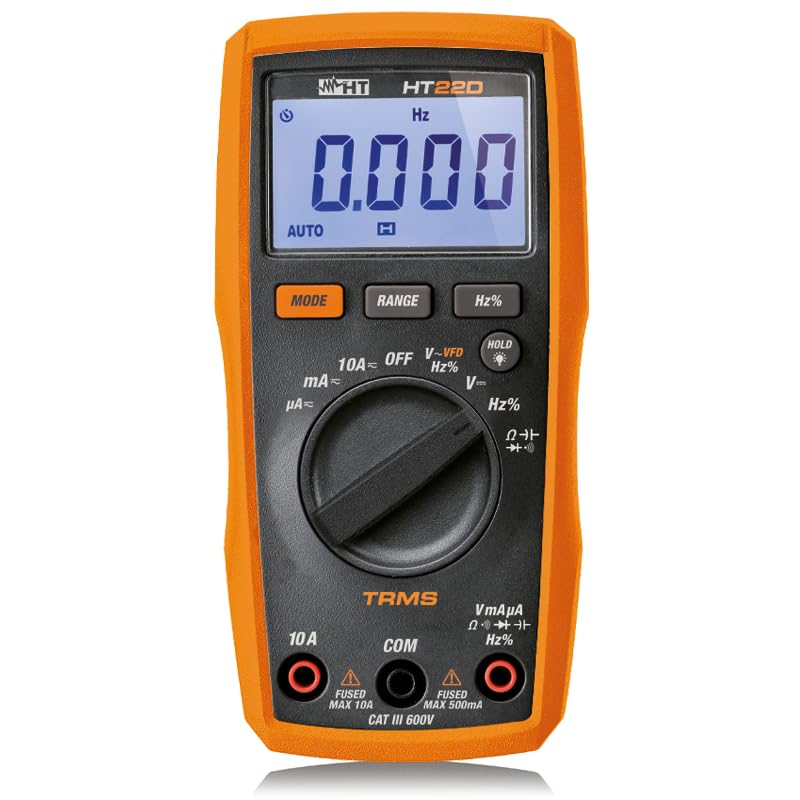 Multimetro Digitale Trms Per Misure Fino A 600V E Fino A 10A, Catiii 600Vtrms Con Vfd - HT ITALIA HR00022D