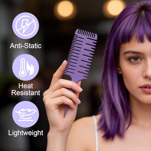 Set profesional de 6 peines para resaltar cabello miniatura 6