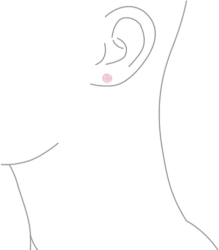 Vista 3 de Aretes de bola redonda de piedras preciosas naturales de 0.315 pulgadas, plata de ley 925 para mujeres y adolescentes, variedad de piedras
