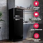 Frigidaire EFR786-BLACK EFR786 Retro Apartment Size Refrigerator with Top Freezer-2 Door Fridge with 7.5 Cu Ft of Storage Capacity, Adjustable Spill-Proof Shelves, Door & Crisper Bins, Black