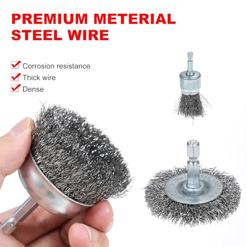 Jeu de brosses métalliques pour l'élimination des rouilles sur fer
