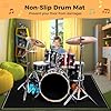 Skdqiee Drum Rug, Drum Mat, Electrical Drum Carpet Soundproof Rug Pads Drum Accessories for Electric Drums Jazz Drum Set, Gift for Drummers, Drum Accessories, 47" x 63" #3