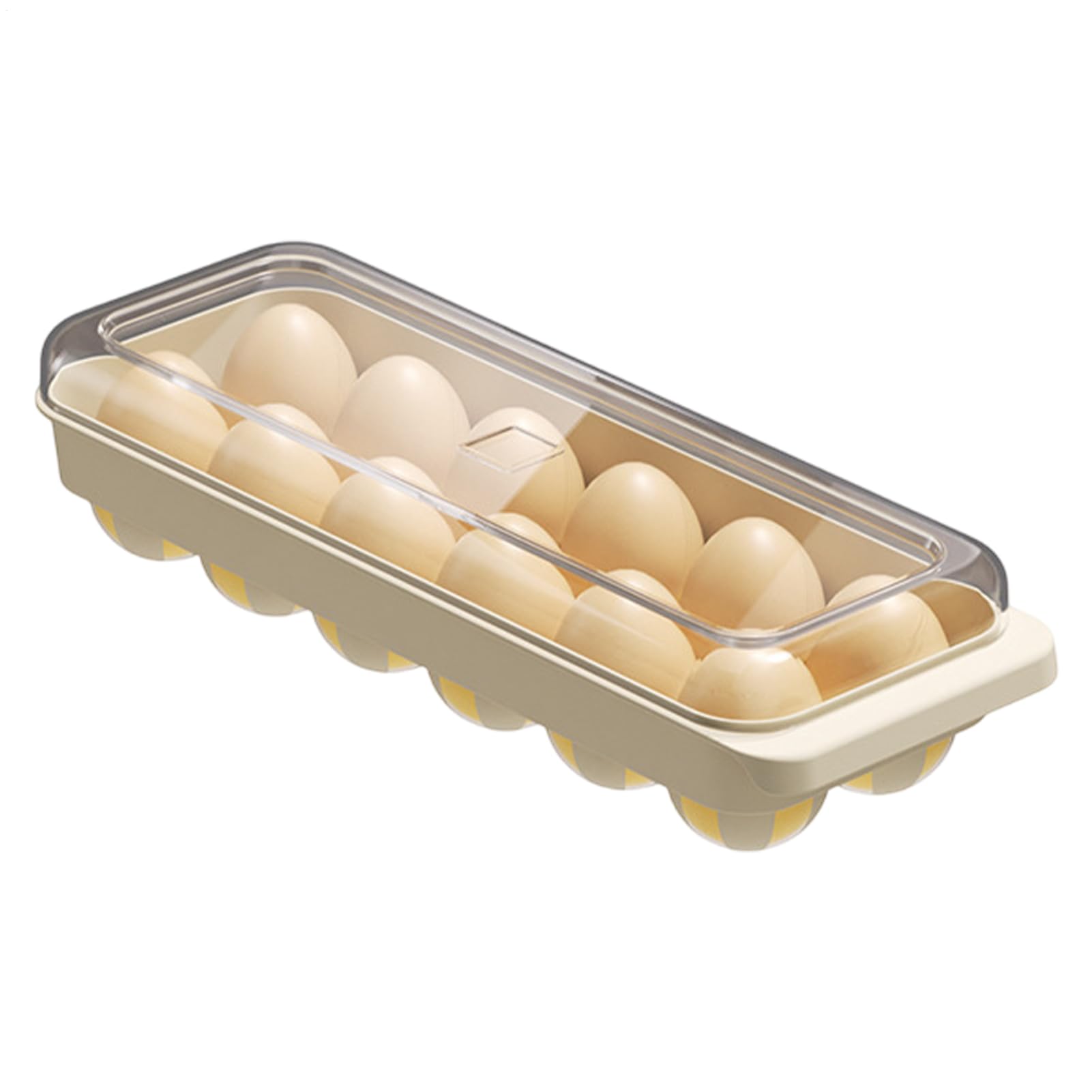 Contenedor de huevos apilable para nevera con tapa protectora y ahorro de espacio