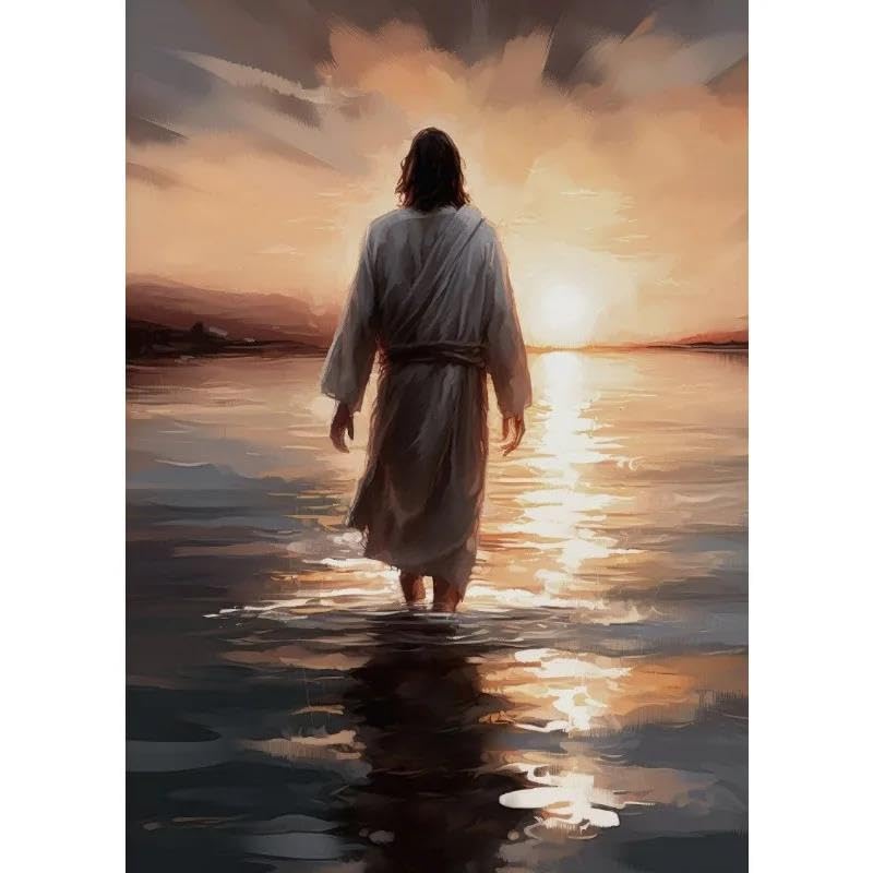 Affiche vintage de Jésus 50x70cm toile art mural pour salon