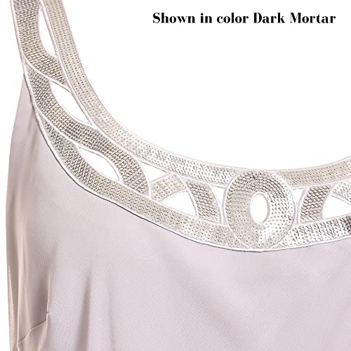 Sl Fashions Women's Embellished Tiered Sequin Jacket Dress (Petite And Regular), Dark Mortar, 6P #TOP4