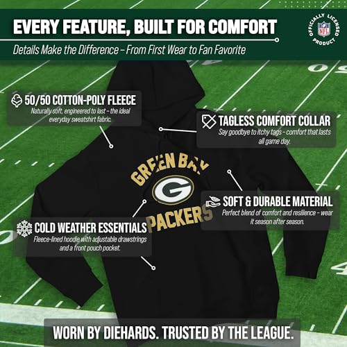 Image of Team Fan Apparel NFL Gameday Hoodie Pullover Sweatshirt for Men and Women | Officially licensed NFL Gameday fleece pullover - kangaroo pocket, ribbed cuffs, drawstring hood, unisex fit