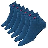 NAVYSPORT 6 Paar Sneaker Socken Herren Damen Sportsocken Baumwoll Socken Quarter Socken Unisex. (Blau, 6 Paar, EU 43-46)