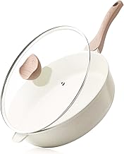 Kordisen Nonstick Ceramic Deep Frying Pan, 30 cm Non Toxic Large Skillet with Lid, Healthy Jumbo Cooker, Saute Pan for Cooking, Induction Cookware, PFOA & PFAS Free