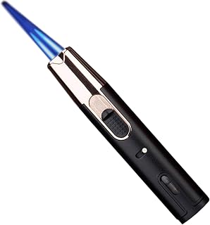 Butane Lighter, Windproof Jet Dual Flame Lighter, Reusable Adjustable Flame Lighter, Portable Windproof Lighter for Outdoor, Candle, BBQ, Gift for Men(C)