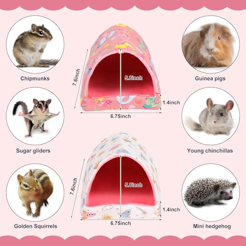image for UPINS 2 Pack Guinea Pig Bed, Guinea Pig Hideout Washable Small Animal 