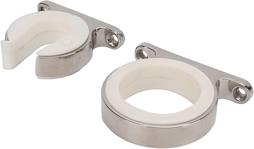 Miniatura 7 de Soporte para caña de pescar, 2 unidades, acero inoxidable, horizontal, montado en la pared, soporte para caña de pescar, almacenamiento en el techo,