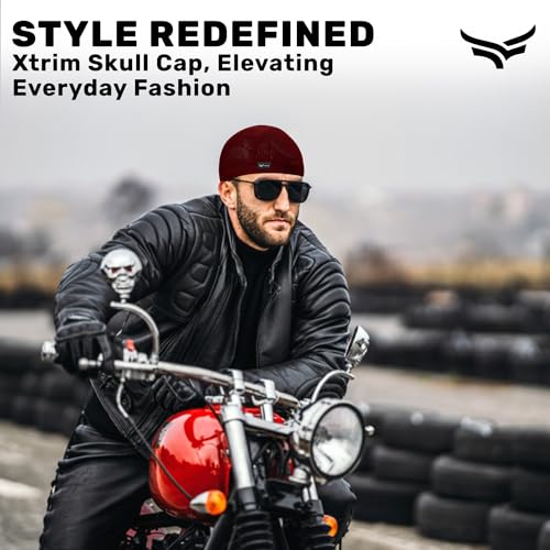 Image of XTRIM Unisex Helmet Skull Cap for Bikers & Cyclists, Cotton Head Cap, Hair Inner Helmet Cover Cap for Men, Sweat Cooling for Women, Skull Cap for Summer