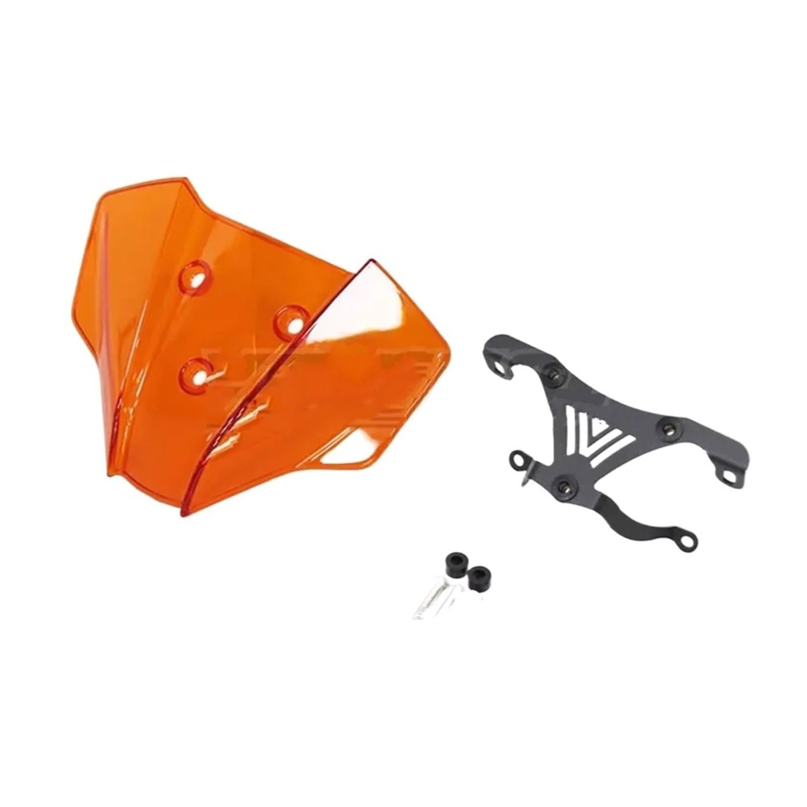 Motorcycle Windshield Fit For Duke 390 250 125 2017-2023 Motorcycle Windshield Wind Deflectors Shield Protector Windscreen Spoiler(Orange)