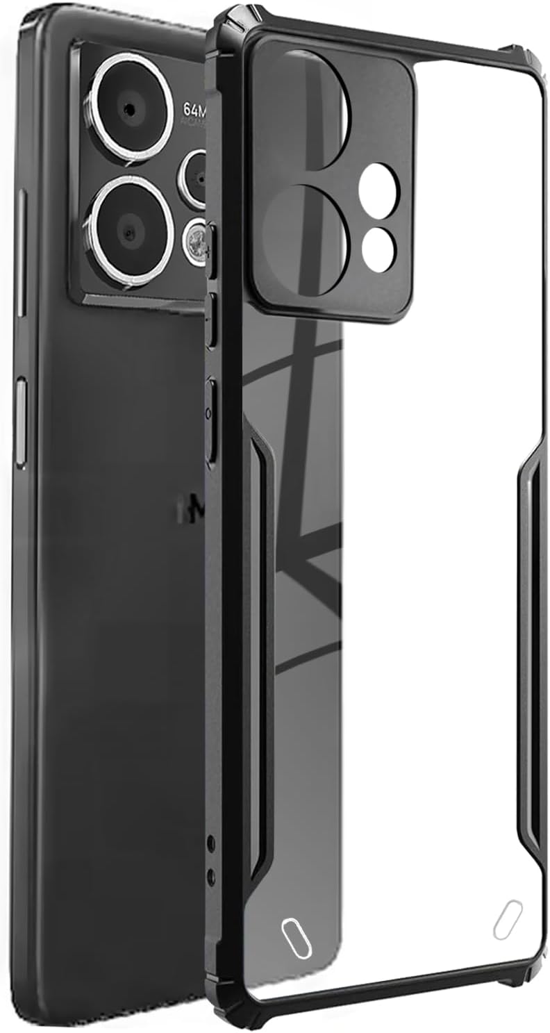 SPAZY CASE® HMD Crest Max 5G Back Cover | Transparent Crystal Clear Hard PC Back Case with TPU Bumper, Drop Protection Case Cover for HMD Crest Max 5G