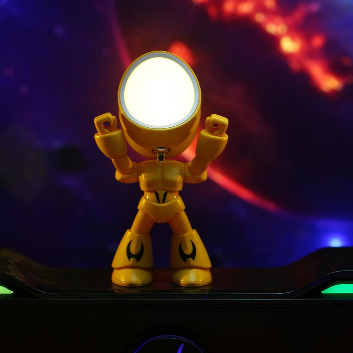 Lampada Notturna a LED Robot Luce estetica per Il per la Cura degli Occhi della Camera da Letto con la Testa rotabile per Gli Studenti la Luce Calda per l'arredamento della casa