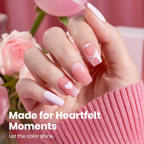Image of Beetles Barely Pink Gel Polish - 15ml /0.51 Fl Oz Large Capacity, Light Pink Gel Nail Polish for Summer Nails, Pastel Nail Art Salon Long Lasting Soak Off UV LED Nails Lamp