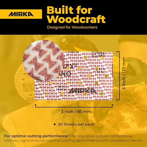 Image of Mirka Abrasive Sheets Ultimax Ligno 3x5 Hook and Loop Sanding Sheets P80