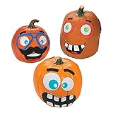 Halloween Funny Face Pumpkin Decorating Premium Craft Kit Foam Stickers – 12 Pumpkins