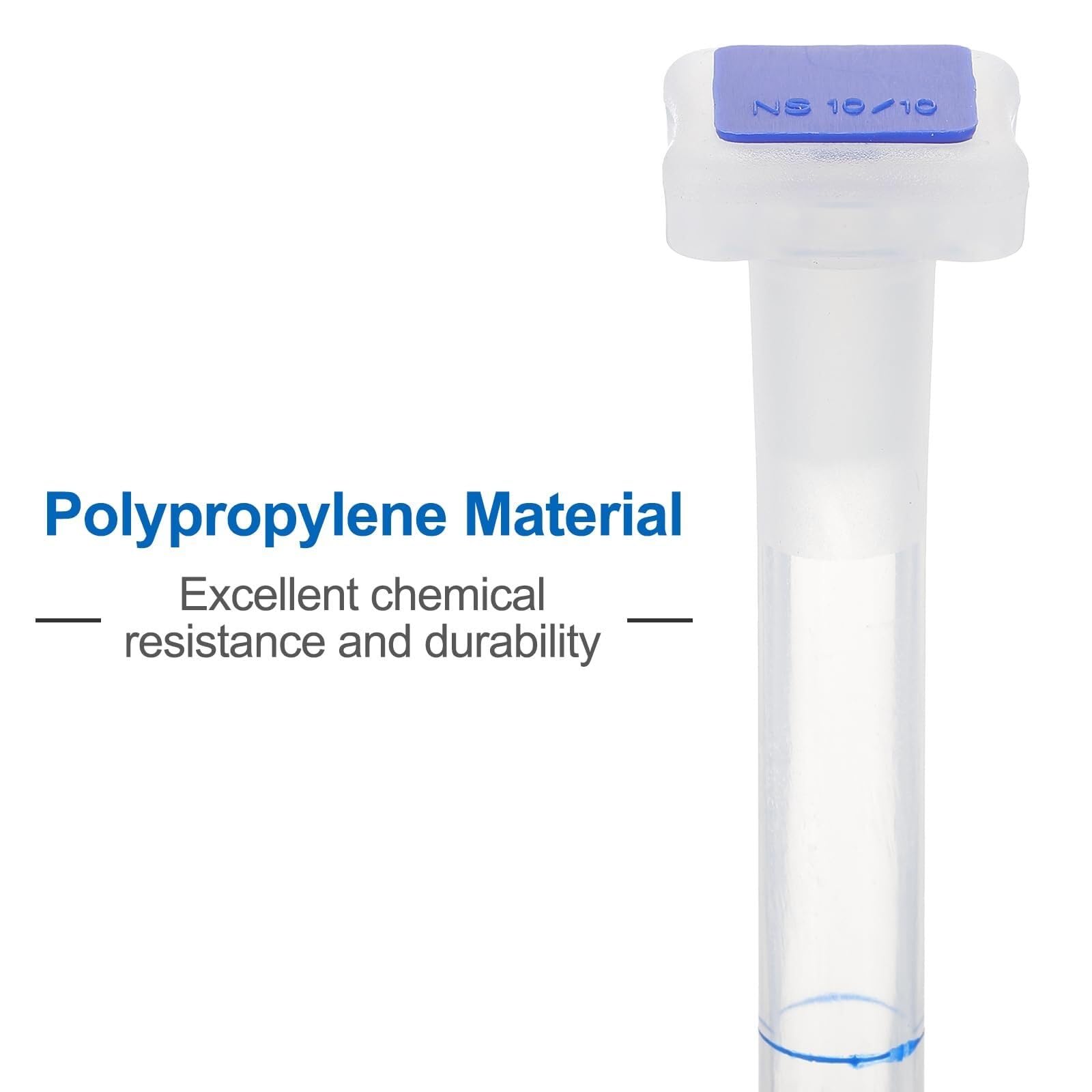 Matraz Aforado Polipropileno 250ml - Matraz de Medida Laboratorio Irrompible con Tapón y Graduación Azul(2,25ml)