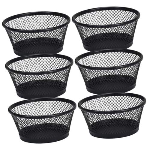 Gogogmee Stackable Desk Baskets Paper Clip Holder Black Mesh Binder Clip Holder Office Supplies