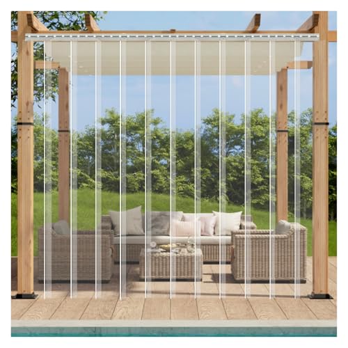 Clear Waterproof PVC Strip Curtains - Vinyl Plastic Door & Window Cover for Balcony Garage Courtyard Shop Warehouse (120x210cm) - Versatile Insulation & Privacy Solution