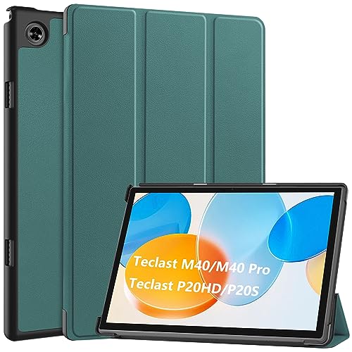 Dlahaby Case for Teclast P20HD / P20S / M40 Pro,Slim Smart Shell with Stand Function Flip Cover for Teclast M40Pro / Teclast P20S / Teclast P20HD 10.1-Inch Tablet,Dark Green