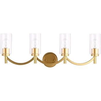 Eglo Devora 3 Light Antique Gold And Clear Glass Bath Light 203749a The Home Depot