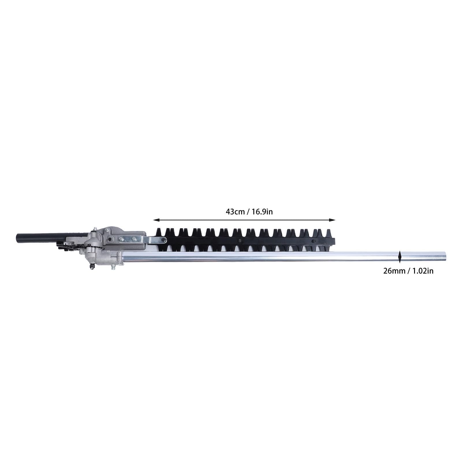 Cabezal de cortasetos, Accesorio de cortasetos Ajustable con Poste de extensión para Cortar césped y podar (26*ñame)