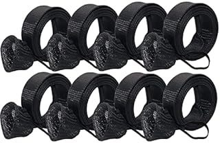 Facune 8 Pack Fishing Rod Socks, Fishing Rod Sleeve, Casting/Spinning Fishing Rod Cover, Braided Mesh Rod Protector Pole Gloves for Fly Sea Fishing Rod, and Other Common Fishing rods(Black)