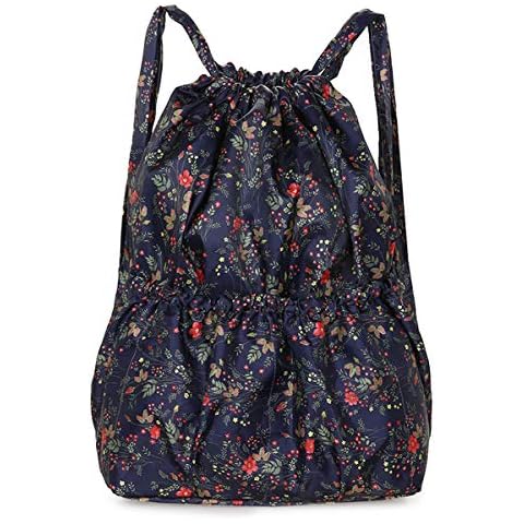 Lobagve Bohemian Drawstring Backpack with Flower Design Cover
