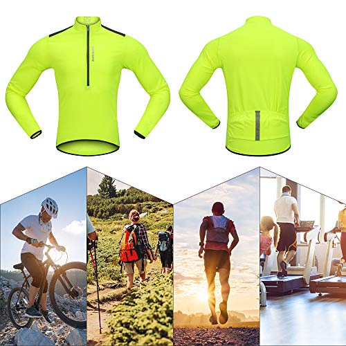 Andoer Camisa de manga comprida masculina de ciclismo primavera outono meio zíper MTB ciclismo