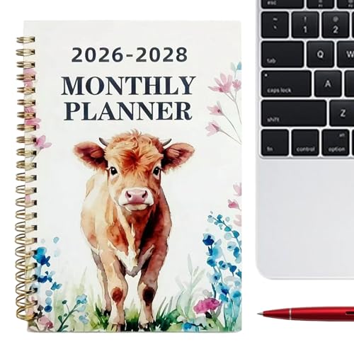 Planificador de calendario, organizador con diario, planificador de calendario mensual para 3 años | para estudiantes, profesores y oficina