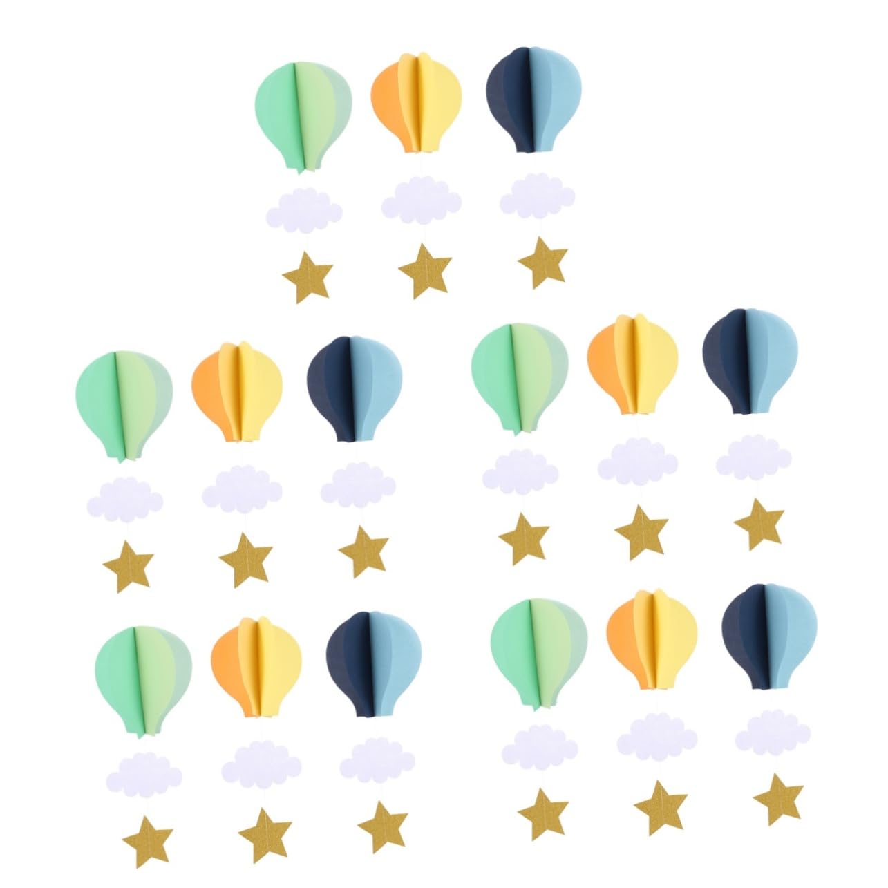 Ballons guirlande de montgolfières en papier 3D ABOOFAN pour décoration de crèche, 15 pièces