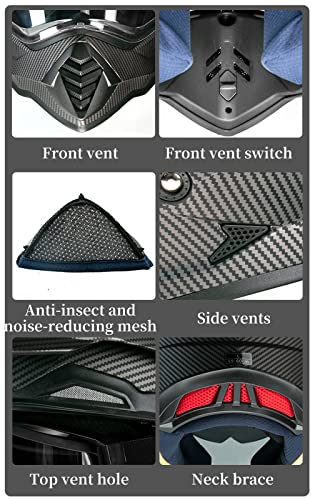 Motorcycle Dual Sport Helmet, Lightweight Bluetooth Motocross Helmet Dirt Bike Helmet With Sun Visor/Goggles Dot Approved Men Women Youth Offroad Atv Bmx Helmet Downhill Mtb Helmet Bright Black 1,L #TOP7