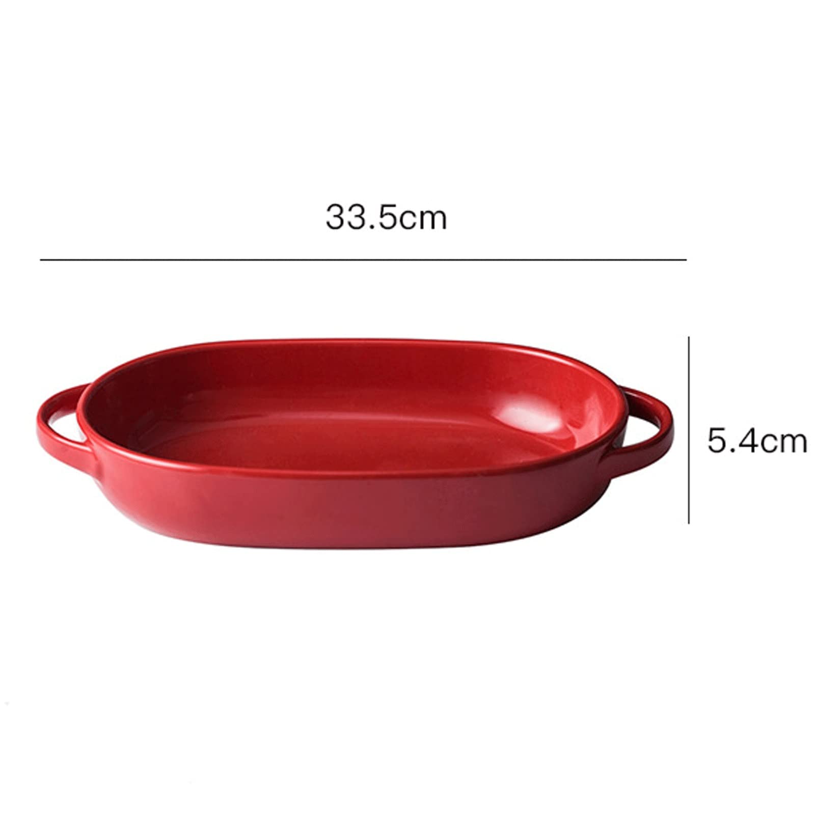 Fuente para Hornear Plato for Hornear Rojo, Molde for lasaña con Asas, Molde for Hornear Rectangular de cerámica for Cena y Banquete Bandejas Horno