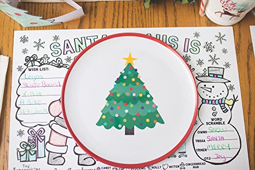Tiny Expressions – Holiday Plates For Kids With Colorful Christmas Tree| Set Of 4 Melamine Dishes For Children #TOP5