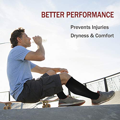 Sunfeeling Compression Socks For Women&Men 1/3/6 Pairs - Best Medical For Running Athletic Flight Travel Circulation Recovery, 20-30Mmhg (A1-Multicoloured9-6 Pairs, Large-X-Large) #TOP3