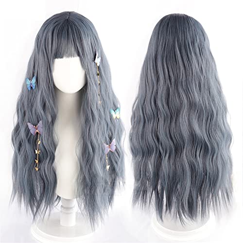 Perruque ondulée bleu brume pour vos soirées cosplay et fêtes - 2