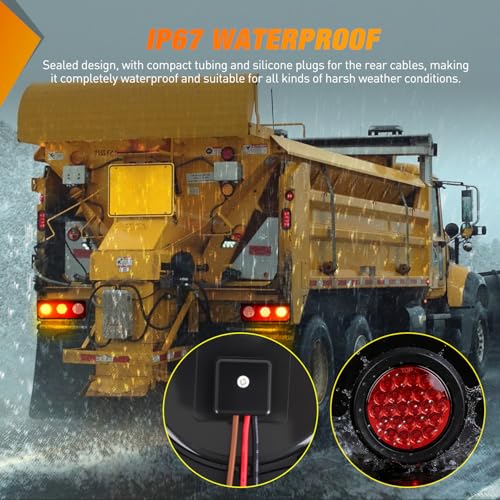 Image of Nilight Triple Tail Light 72LED 2PCS Stop Brake Turn Signals Reverse Back Up Running Lights with Iron Bracket Base IP67 Waterproof Fits Truck Trailer Camper Van RV Caravan