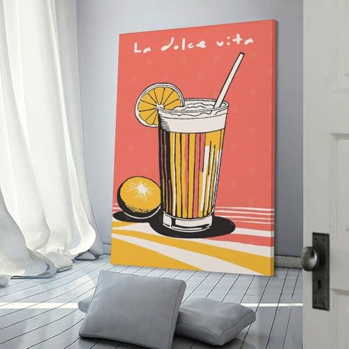 Décoration murale cuisine et salle de bain avec le tableau rétro italien en toile