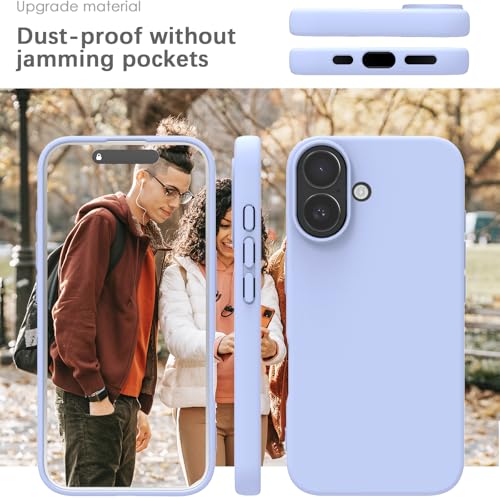 Coque iPhone 16 silicone antidérapante protégeant des chocs lilas