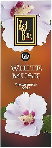 ZED Black Varillas de incienso de almizcle blanco, 20 varillas por caja y 6 cajas en el interior (total 120 varillas), varillas de incienso de alta